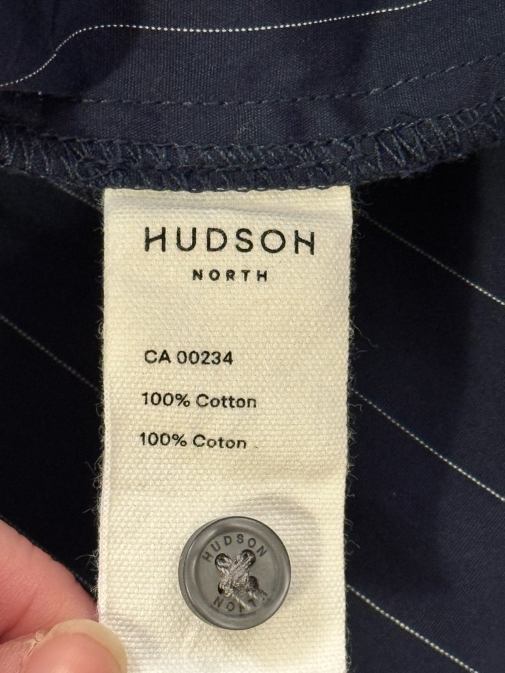 Hudson North Navy Blue Pinstripe Shirt Dress 100% Cotton XL Oversized/Relax fit - Picture 3 of 8